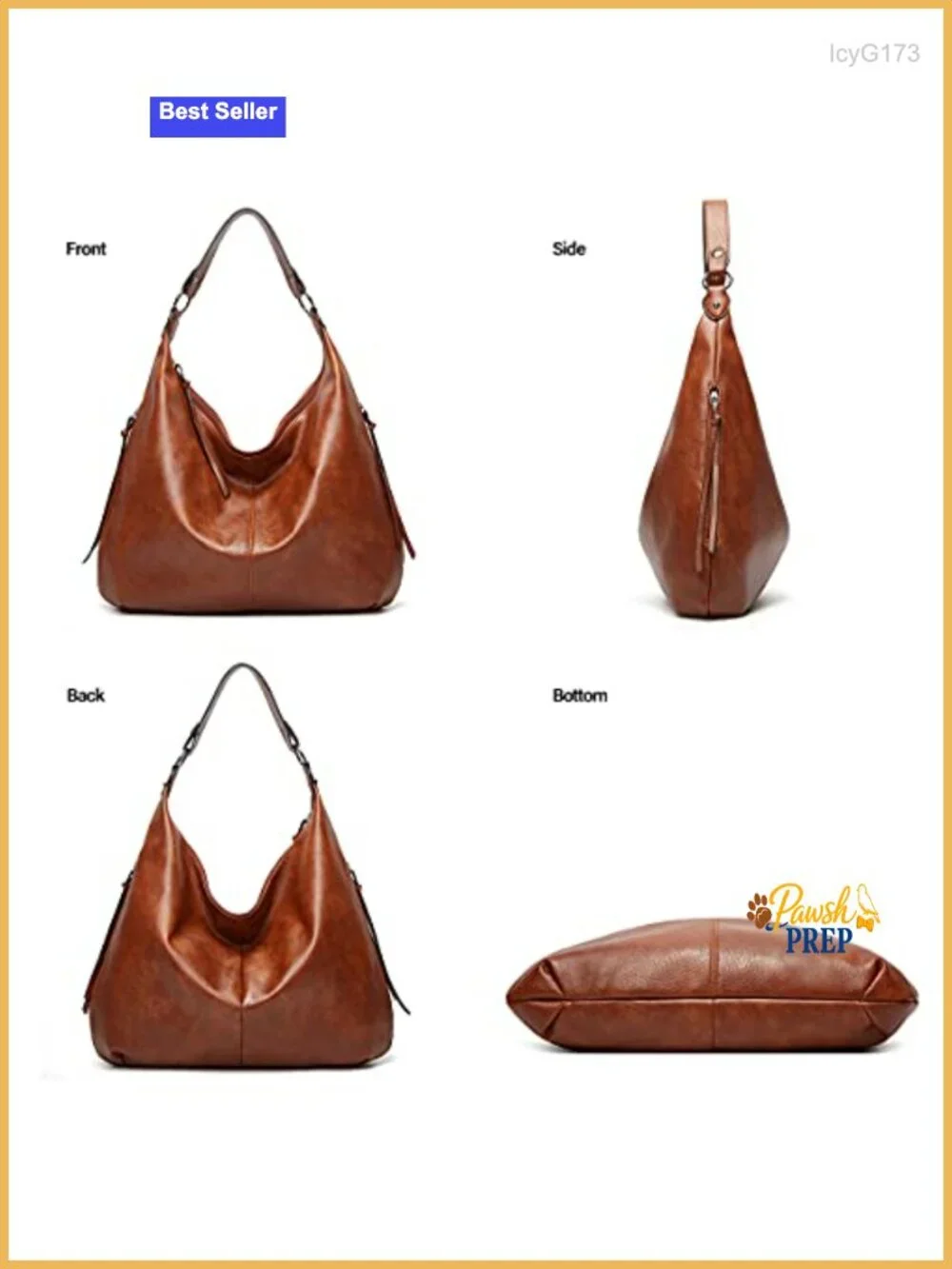 Large Slouchy Hobo Bag Women Vegan PU Leather Shoulder Purse